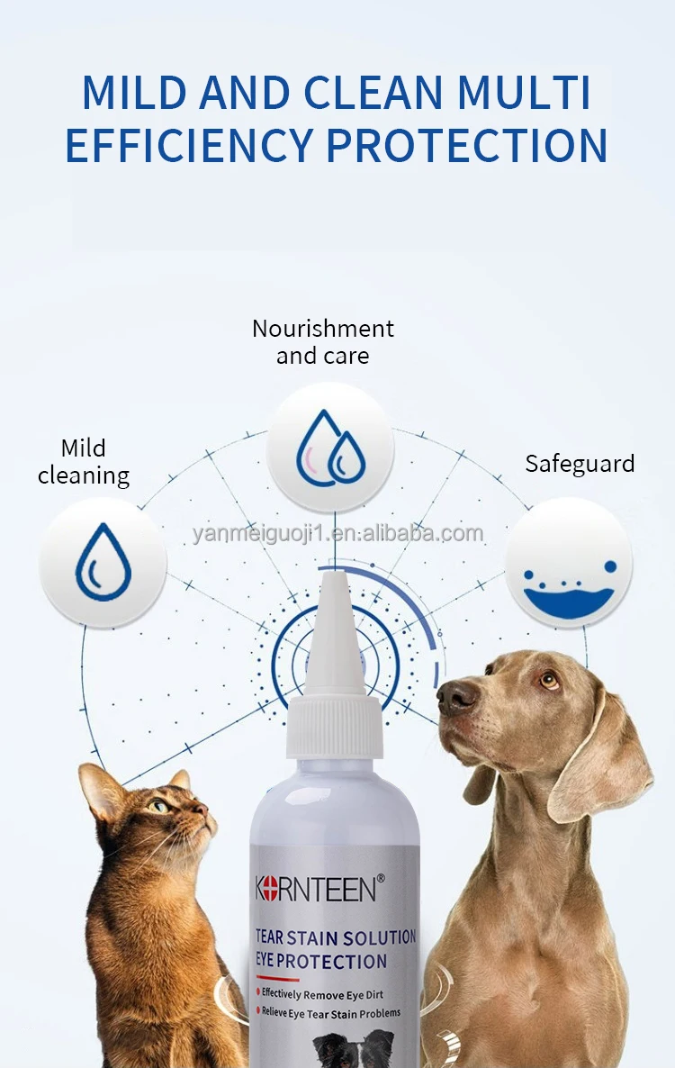 Private Label Natural Organic Pet Eye Tear Stain Remover Solution Kill