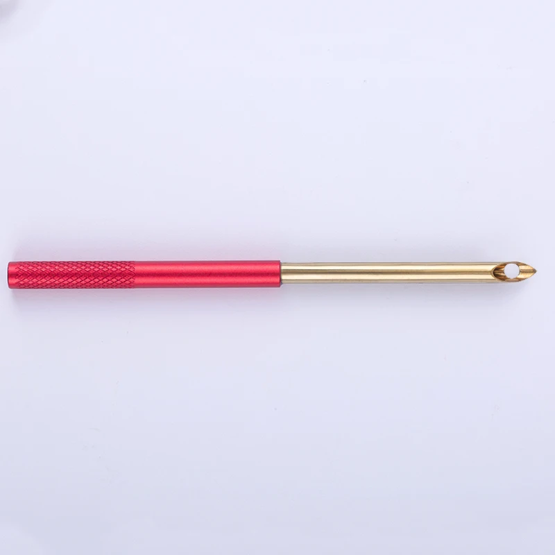 RTS Red Punch Needles With Threader Set Embroidery Tools Handle Punch Needle