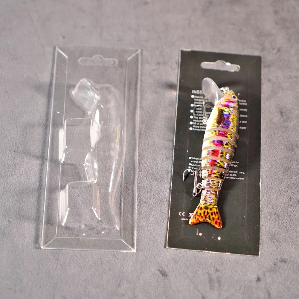blister packaging for fishing lure products 131 ( 1 7/16" x 3 1/4" x 1") color process includes an aqueous coating on front Custom Custom Blister Packaging for