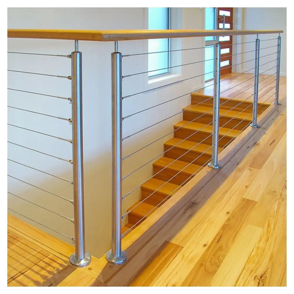 Ace  New Design Easy to Install Stainless Steel Wire Top Mounted Cable Railing for Stair Balustrade Outdoor Balcony Deck
