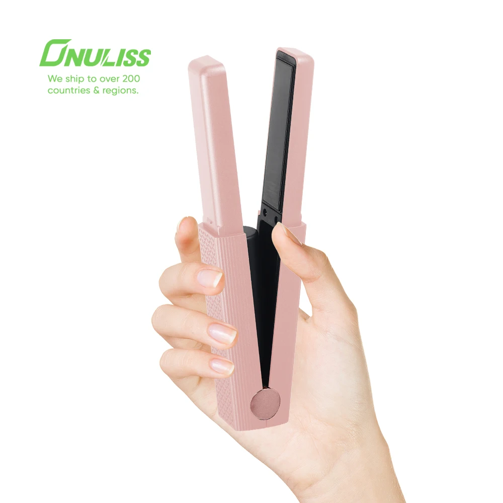 2 in 1 Adjustable Temperature Hair Curler and Straightener Cordless Flat Iron Professional Hair Straightener