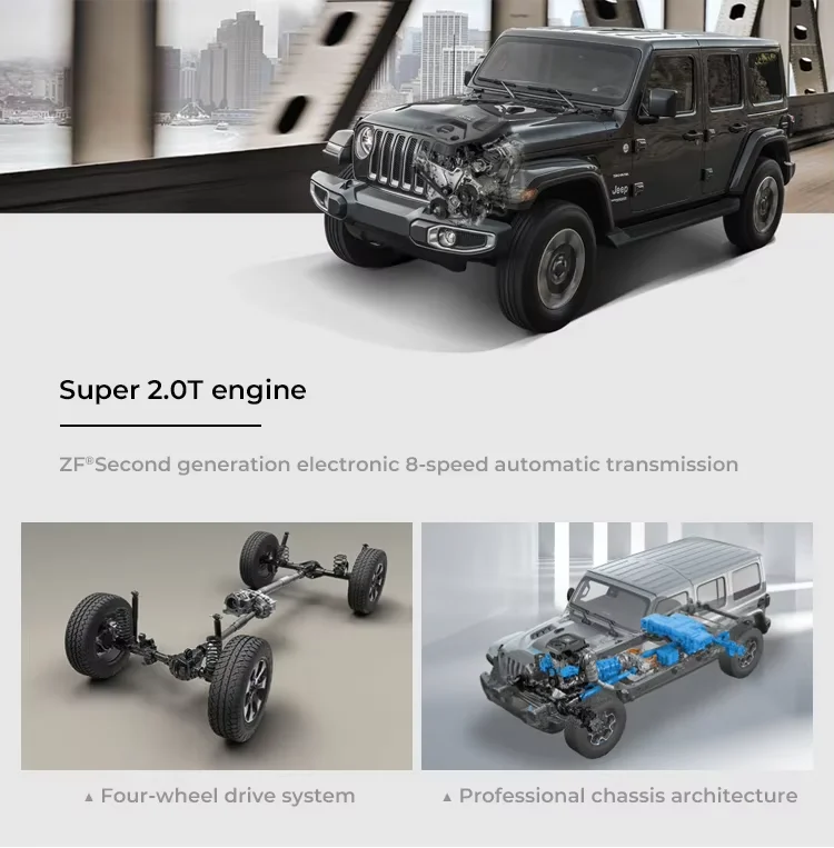 Supercar used car and price 2023 UTV utility used vehicles 2.0T Jeep wrangler 4XE plug-in hybrid car in stock manufacture