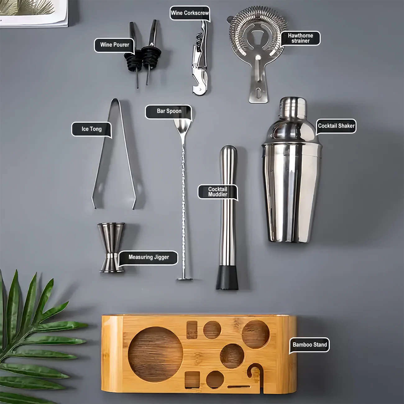 Professional Barware Tools 10 Pcs Bartender Kit Bar Accessories Jigger