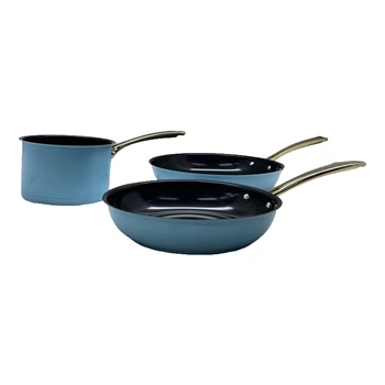 304 Stainless Steel Frying Pan Delicate Blue Cookware Set Non-Stick Pan