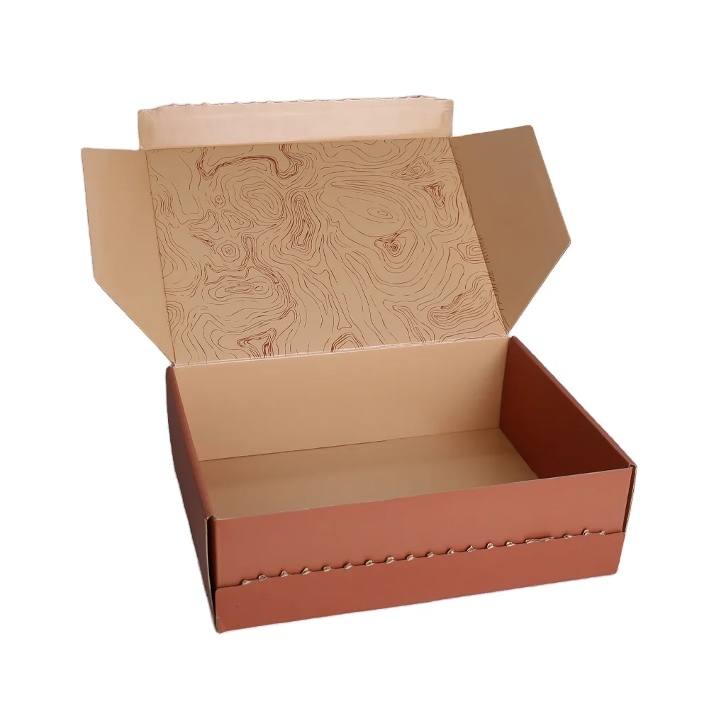 Custom Recyclable Corrugated Paper Packaging Self-Sealing Mailer Shipping Box Tear Strip Printing Eco-Friendly Paper Box