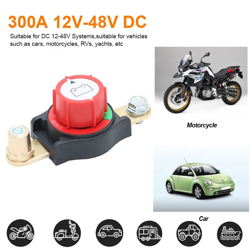 Heavy Duty Top Post Battery Disconnect Switch 12V-48V Battery Kill Switch Negative On Off For Automotive And Marine Use I.193481667
