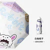 Five fold 8 bone black glue hand open white rabbit hat