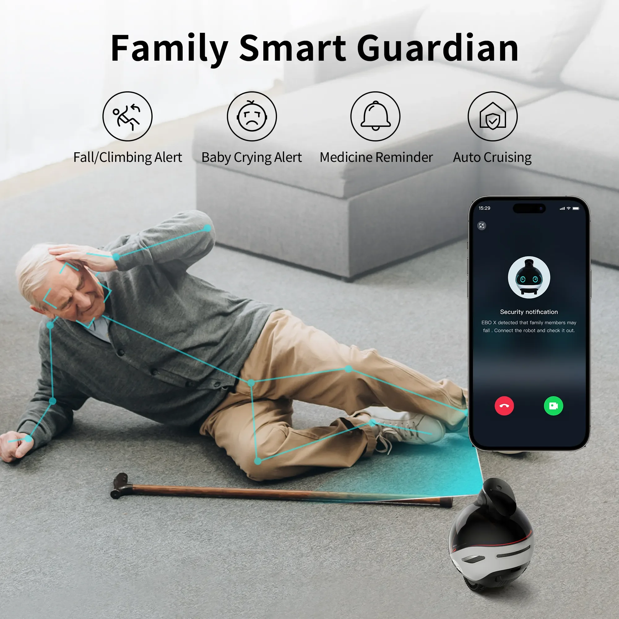 Automatic Charging High Version Pet Cat Dog Companion Robot Camera Monitor Warning Smart Camera for Kids Old People