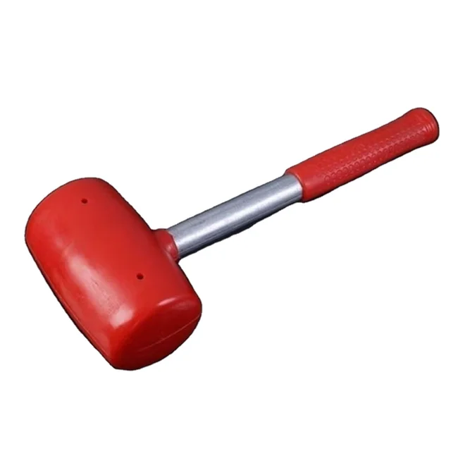 Best Quality 16oz Inelastic Steel Hammer with Polyurethane Head Red Dead Blow Mallet with Non-Slip Grip for Industrial Use