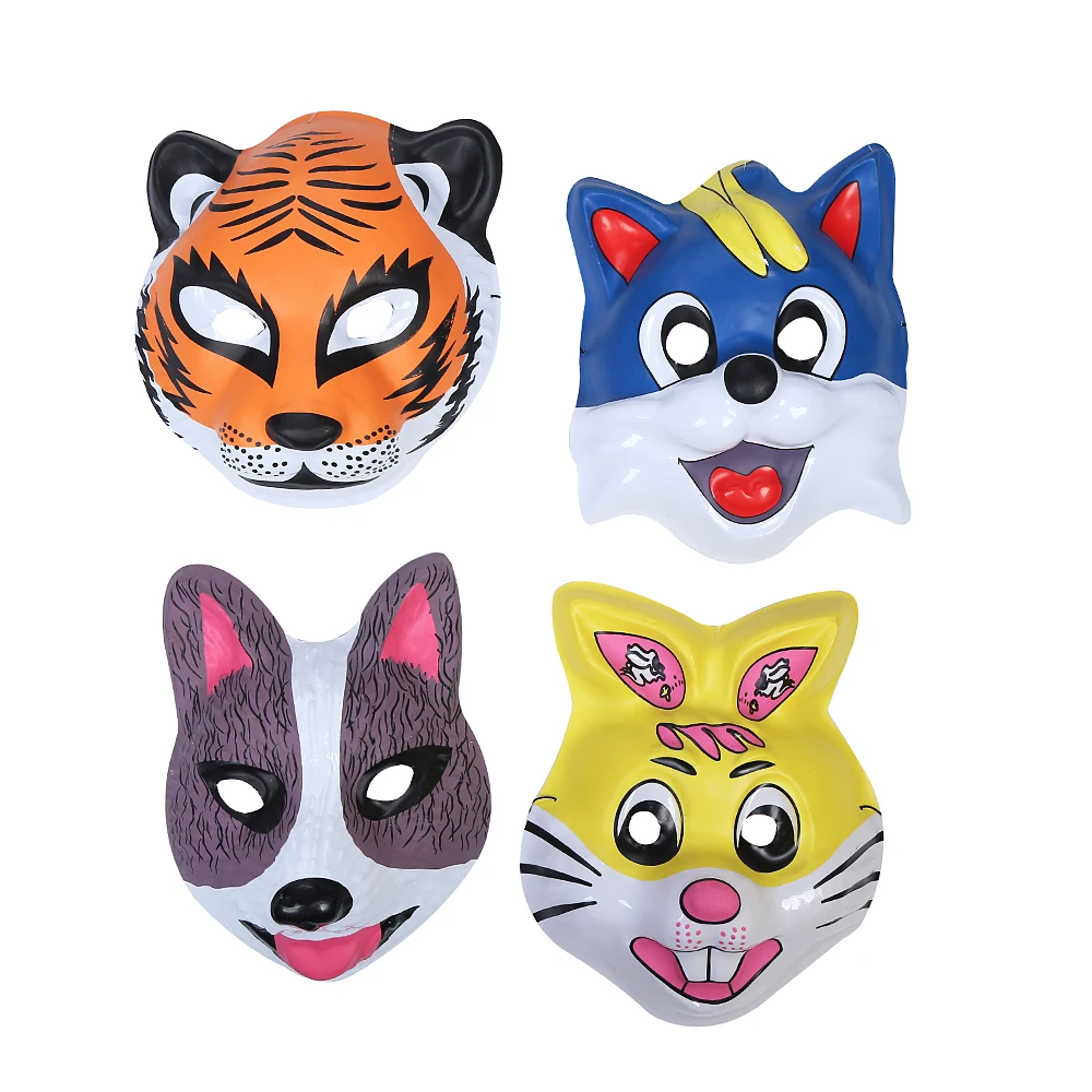 PVC Cartoon Mask Animal Mask Performance Props Cosplay Party Tiger Wolf Lion Leopard Cat Mask