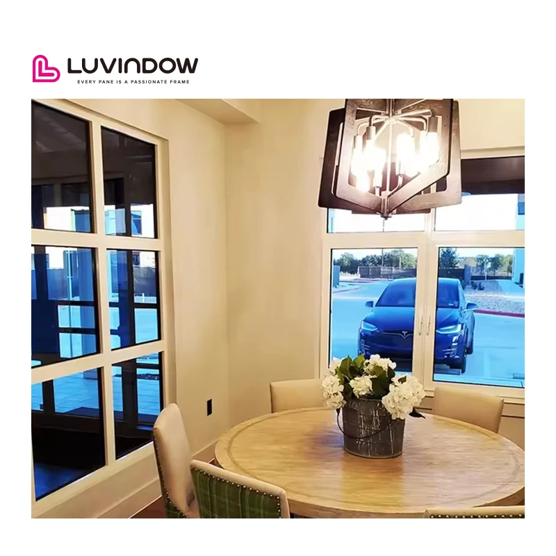 Luvindow Custom Made Double Glazed Casement Tile Turn Windows for Hotels Modern Hanging Curtains-Texas Project Commercial Case