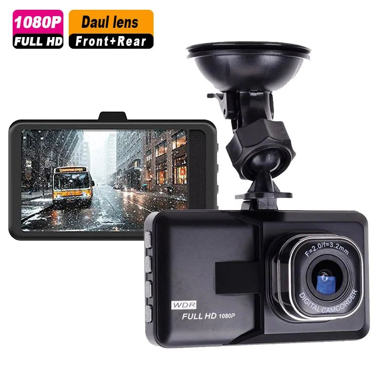 1pc,Built-in WiFi Car Dash Camera,Dash Cam Front And Rear, HD DVR Car  Dashboard Camera With Loop Recording, 3 Inch Display