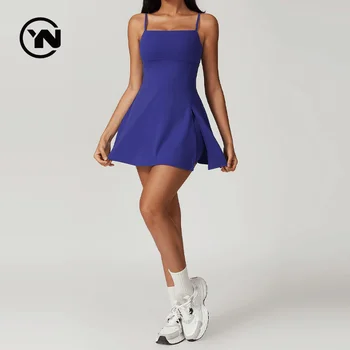 High Quality Nylon Spandex Women One Piece Jumpsuits Dress Tennis Skirts Gym Fitness Wear Apparel Yoga Tennis Dress