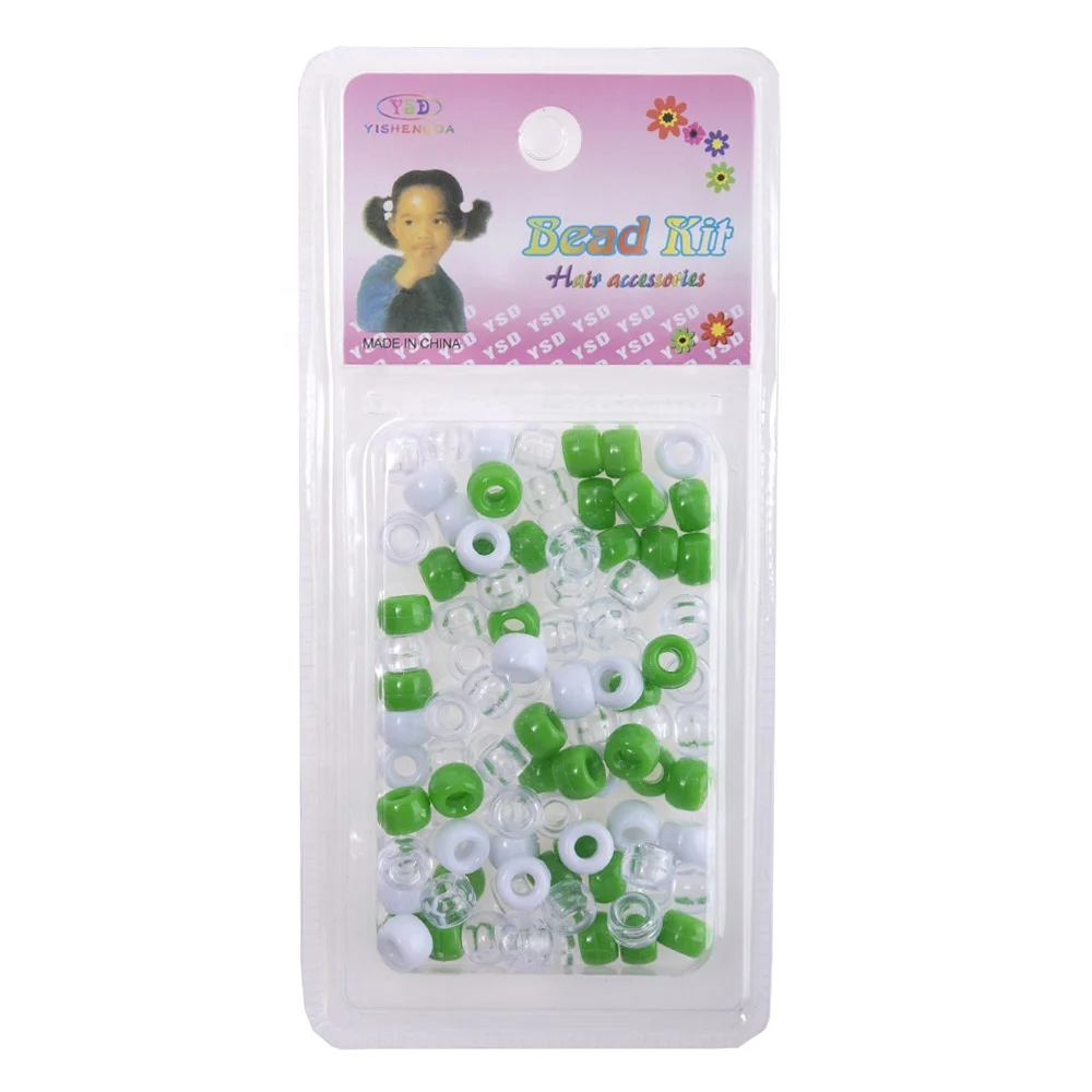 Dirty Braid Resin Transparent Beads Decorative Jewelry Dirty Hair Ring Suit DIY Handmade Big Hole Hair Accessories for Women Kid