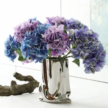 High Quality Silk Hydrangea Flower Blue Purple Artificial Hydrangea for Wedding Table Home Decor Realistic Hydrangea 36cm Decor