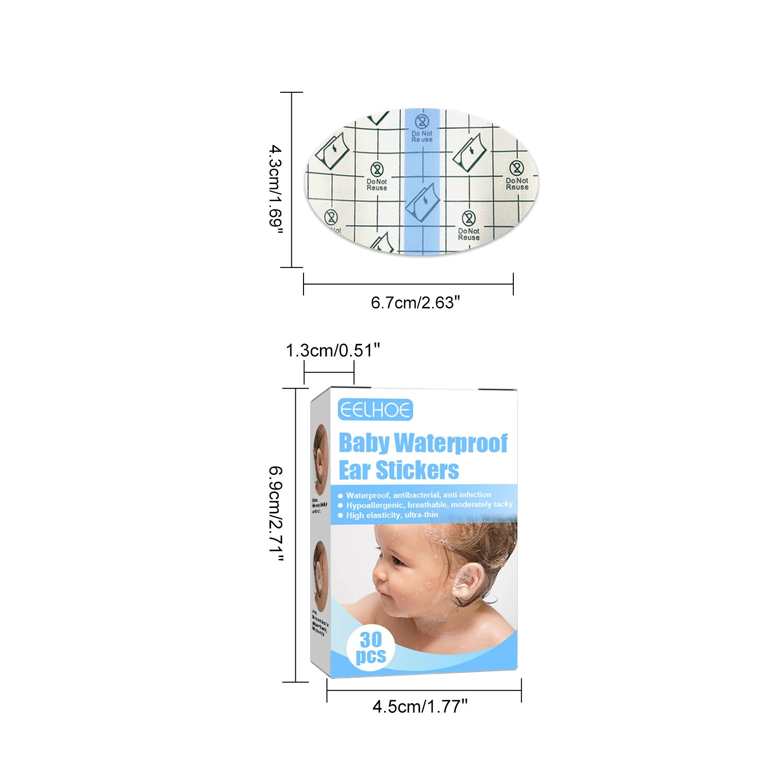 New Arrival Baby Waterproof Ear Stickers Effectively Prevent Baby Ears