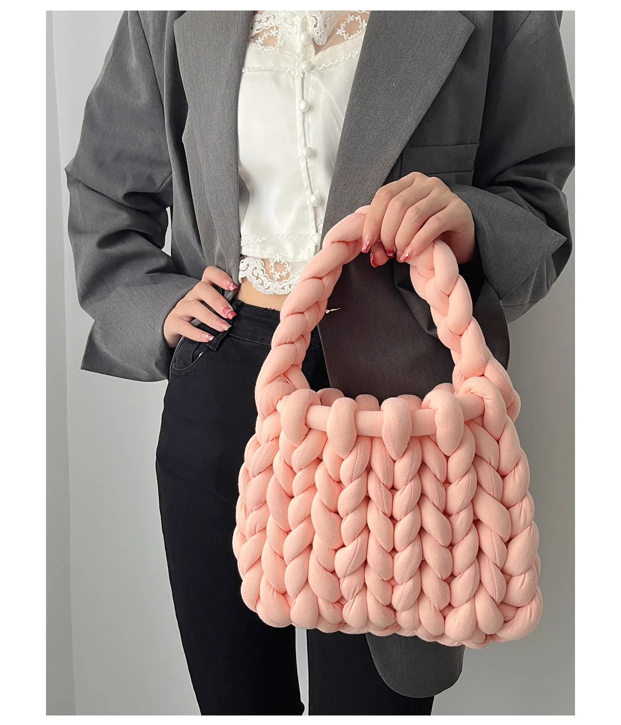 Coarse knitted on sale bag