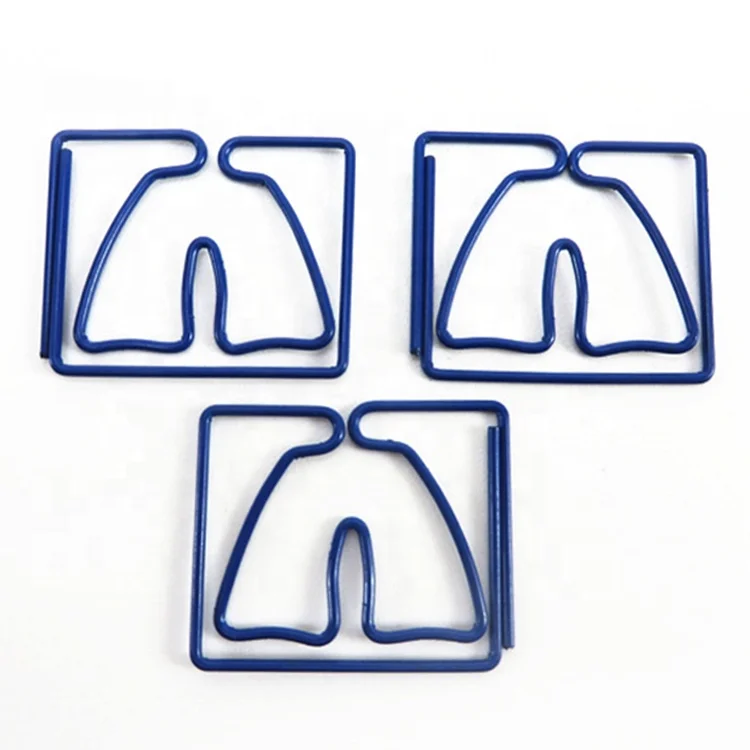 Promotional OEM Design Business Gifts Metal Paper Clamps Human Lung Shape Clips Come in Box Package