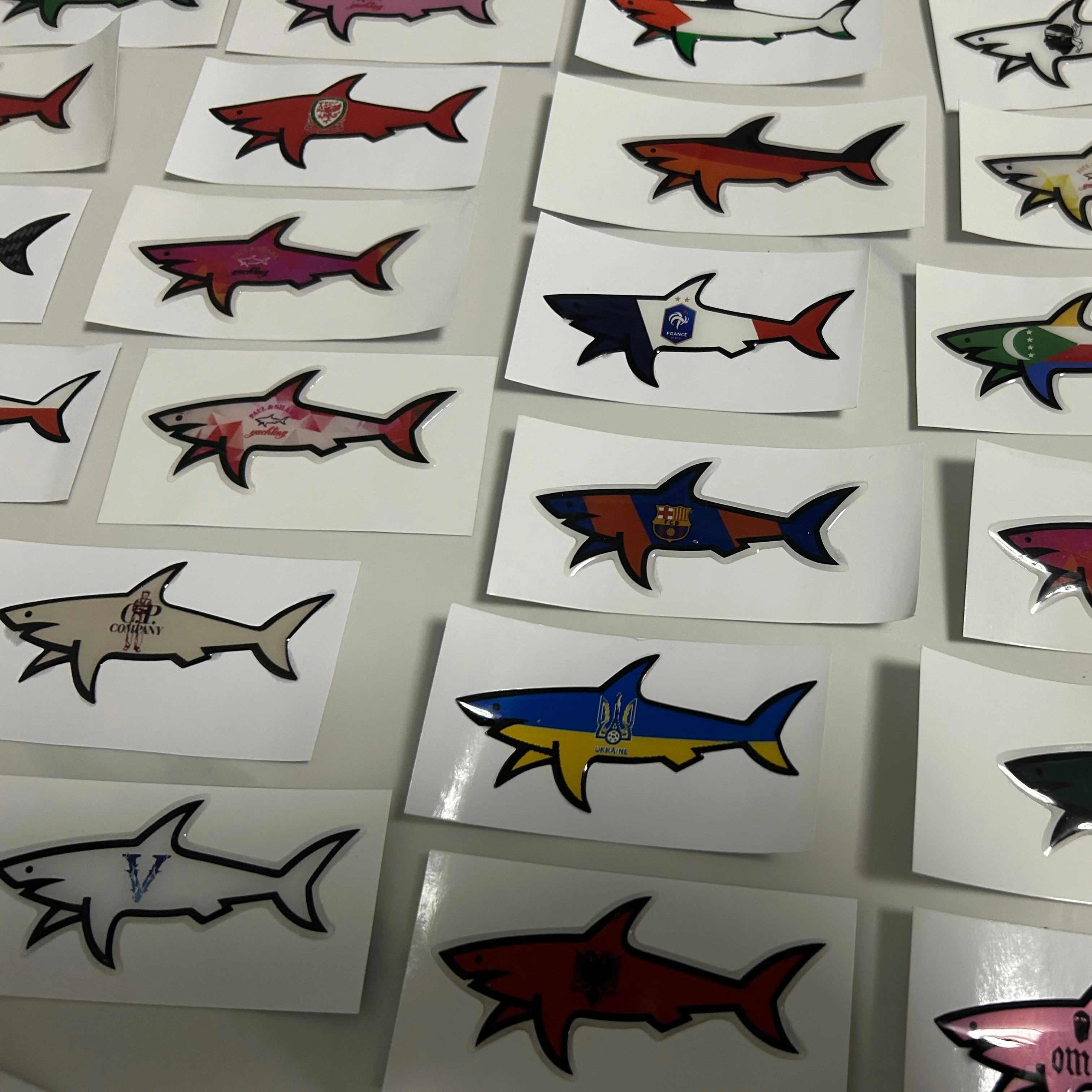 2025 Customized 3D Paul Shark Sticker Logo Wholesale