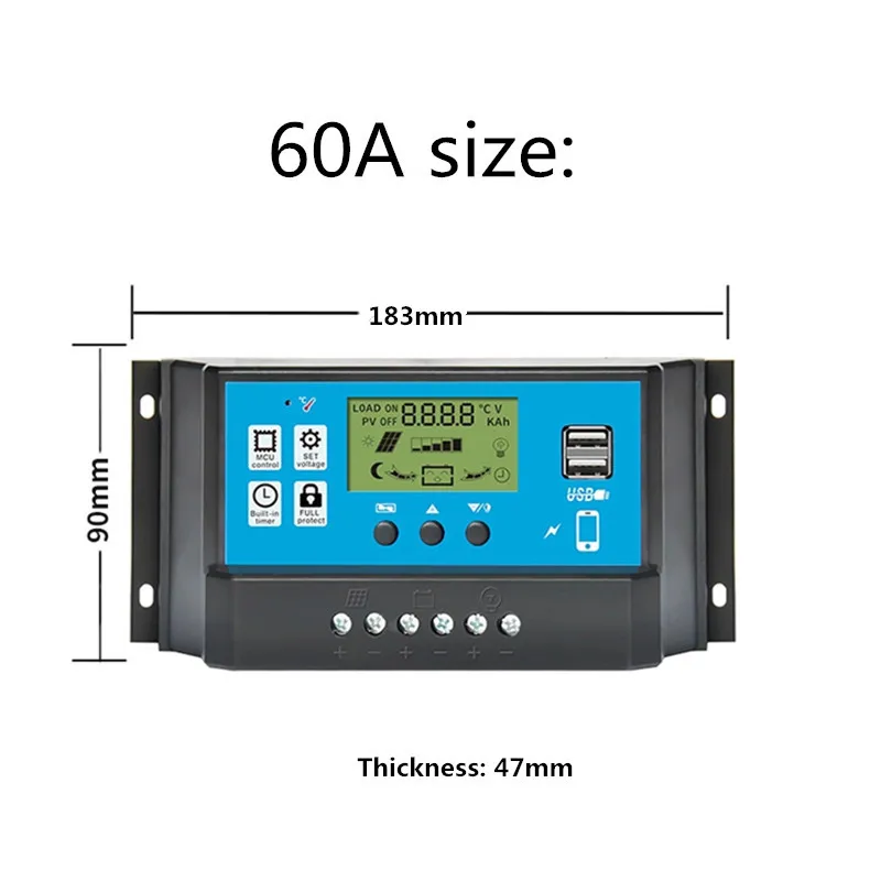The best selling high quality solar controller 10A-60A mini simple solar charge controller with LCD display