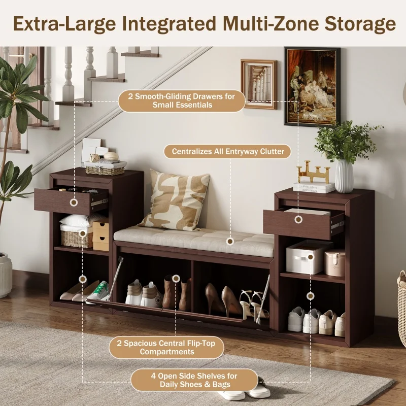 Elvarenae Brielle Shoe Storage Bench — product detail