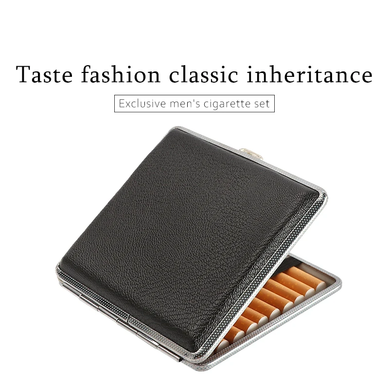 Futeng 100mm Metal Cigarette Case Box - Custom Logo Leather Vintage ...
