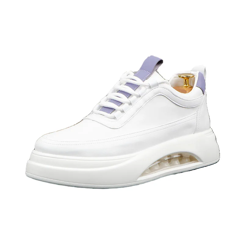 Универсальная повседневная обувь белого цвета на толстой подошве в Корейском стиле модная спортивная мужская