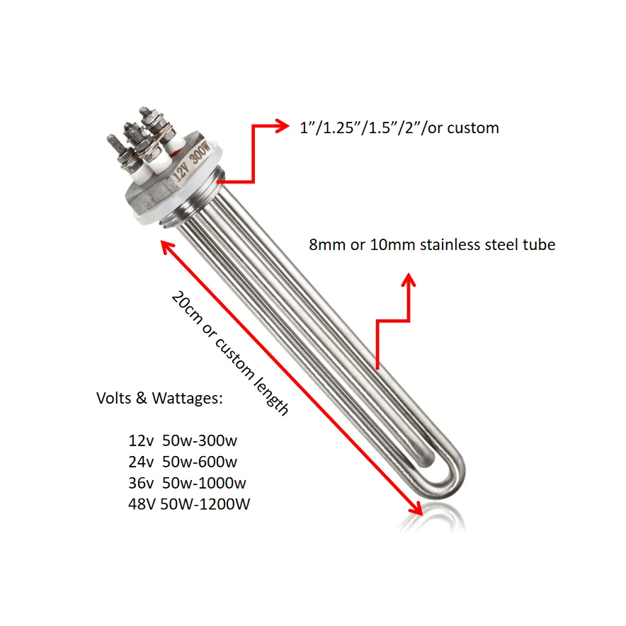 Hot Sale 12 Volt 24v 48v 220v 700w 1500w 2000w Ac Dc Solar Water Heater