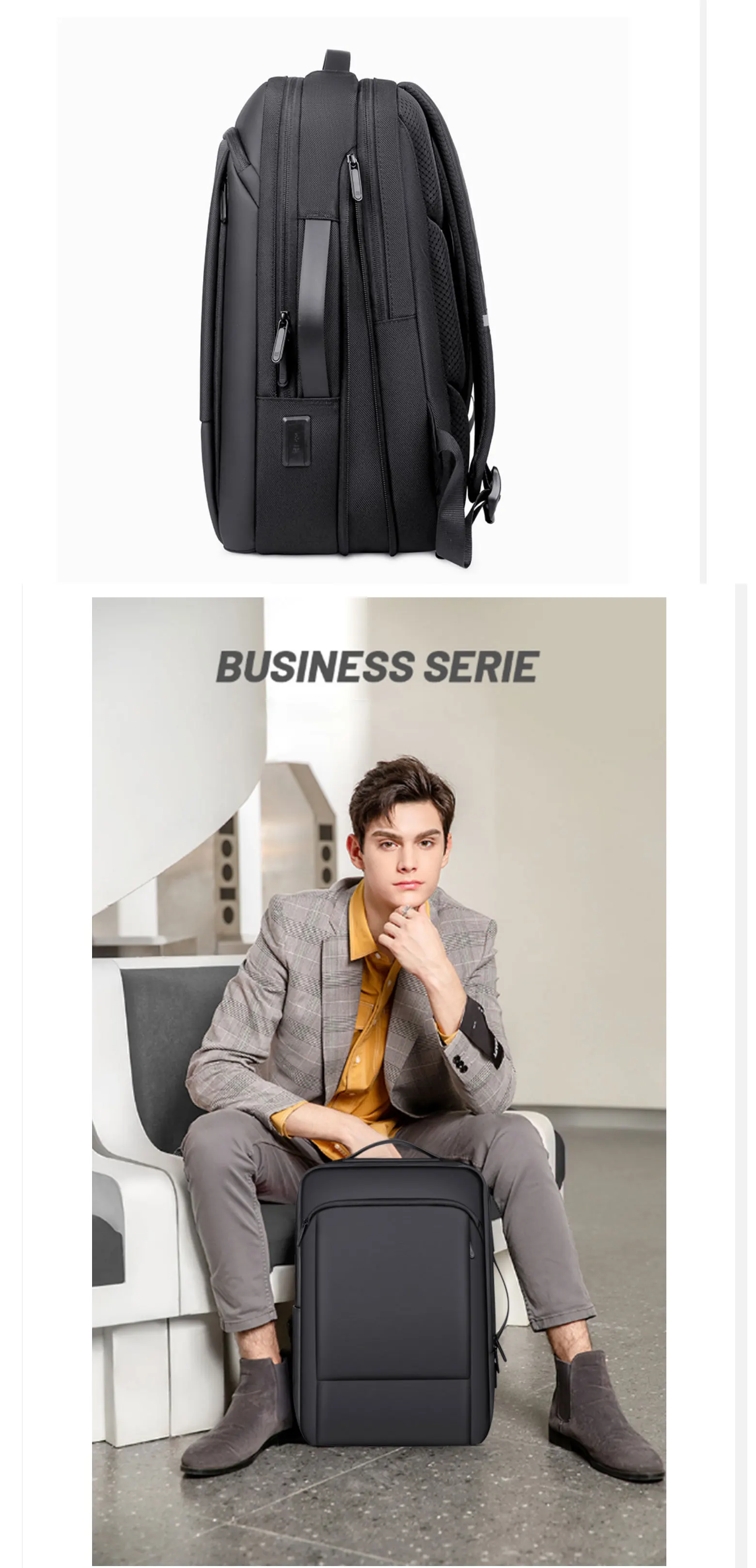 Water Resistant College Computer Bag For Women & Men Fits 15.6 Inch Laptop And Notebook Black