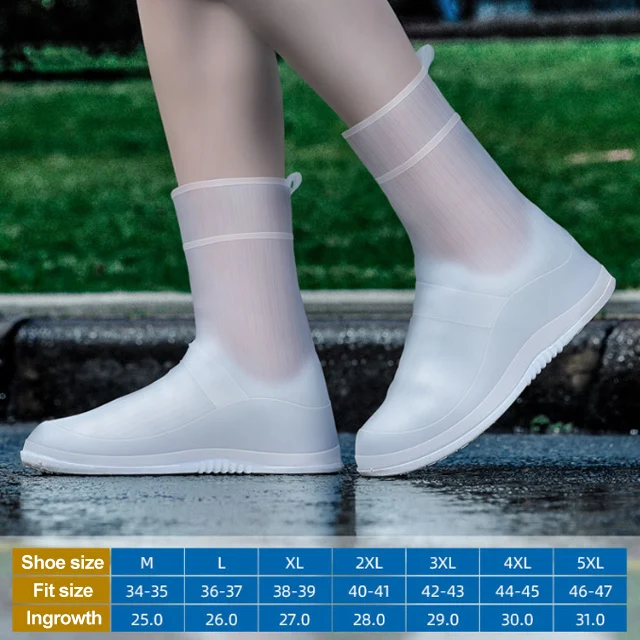 Waterproof Rain Boots For Adult Men And Women Kids Silicone Rain Shoes