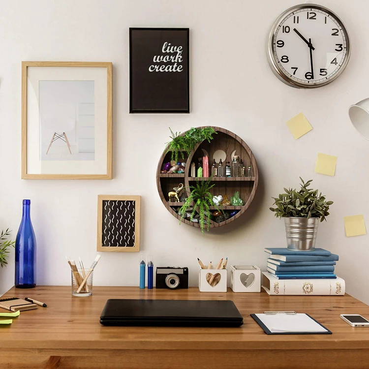 Винтажный домашний декор полки в форме Луны деревянный орнамент стеллаж для хранения Настенный Декор для дома деревянный полумесяц настенная Полка Шкаф