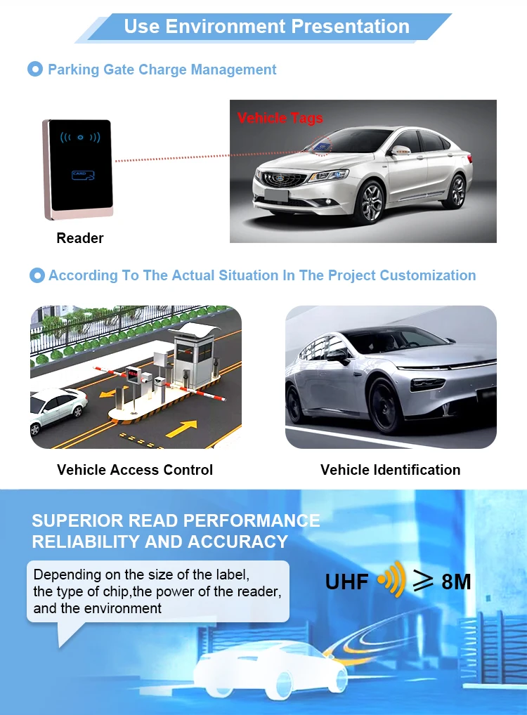 Electronic UHF RFID Windshield Tag Tamper Resistant For Access Control Vehicle