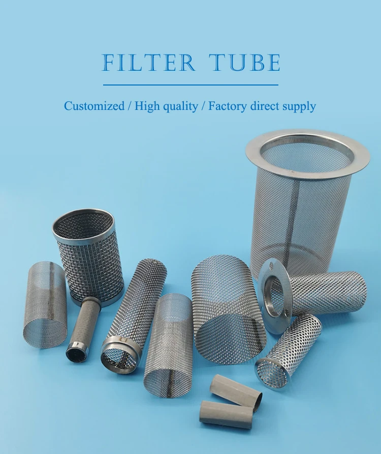 Food Grade Stainless Steel Filters 25 50 60 Micron Cylinder Mesh Tube