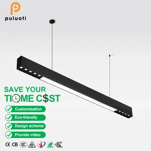 1200mm 45W White Black LED Linear Anti-glare Grille Lamp Surface Mount Hanging Lamp Spotlight Downlight for Office