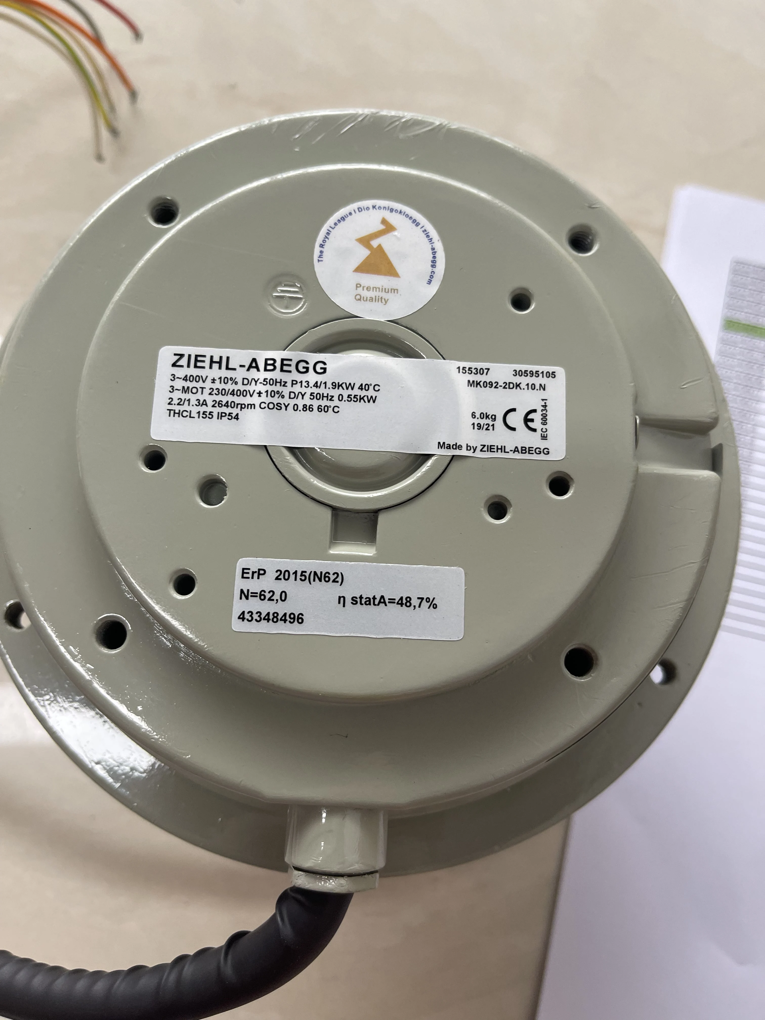 ZIEHL-ABEGG Centrifugal Fan MK092-2DK.10.N