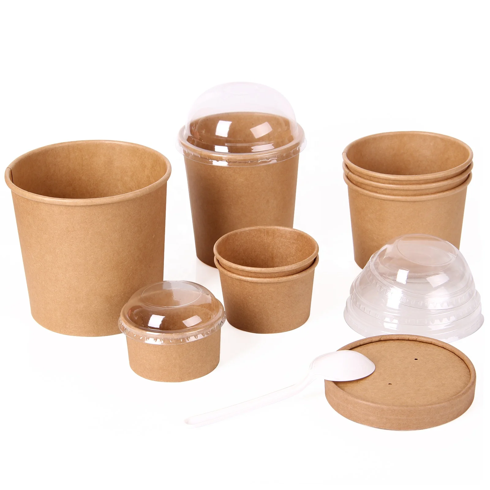 75 Pack] 32 oz Disposable Kraft Paper Soup Containers with Vented