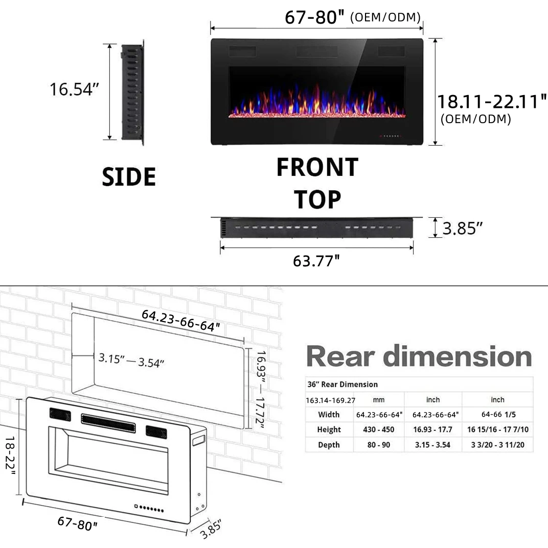 Electric Fireplace, 3d, Wall - detail 16