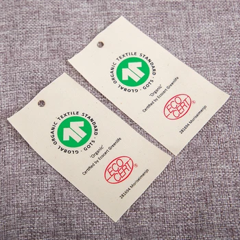 Custom Recycled Color Printing Fabric Clothing Paper Hang Tag For Clothes