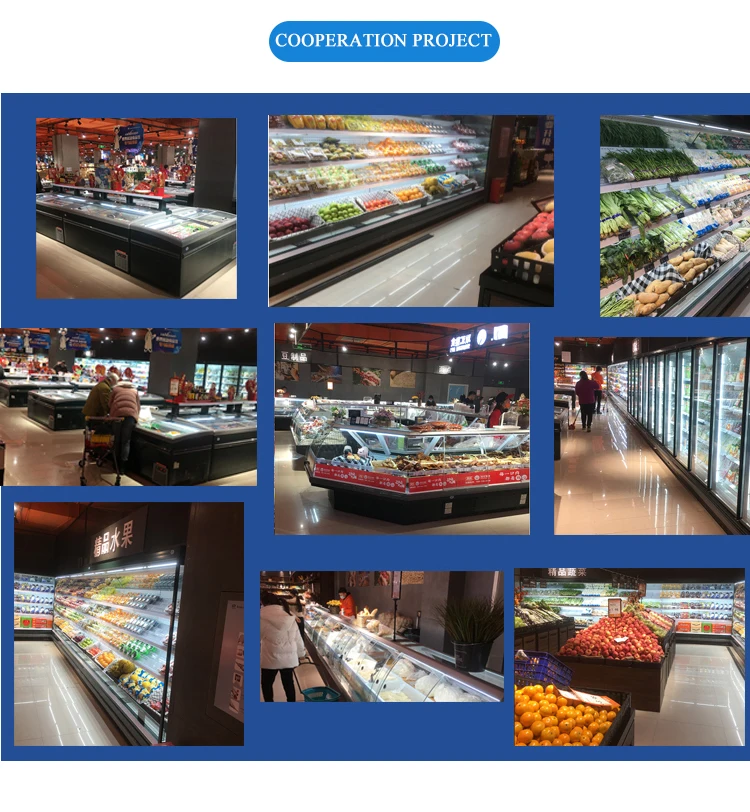 Supermarket Upright Freezer Commercial Multideck Open Front Display