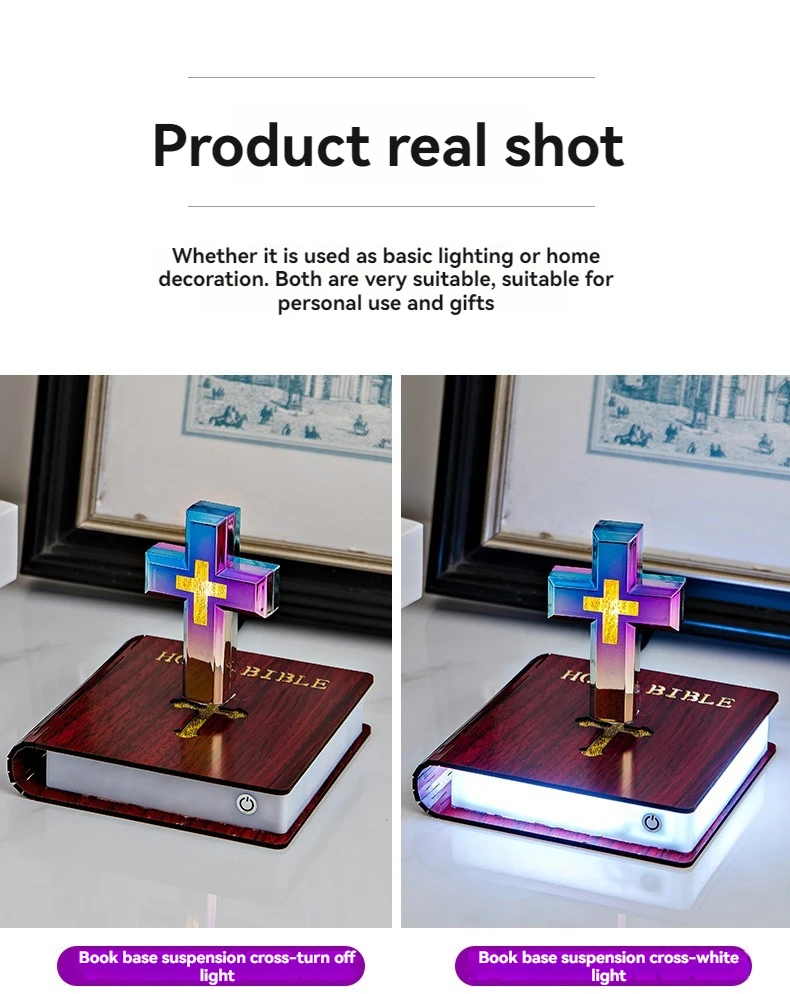 Personalized Gifts Decoration for Home Levitating Magnetic Floating Cross Table Lamp