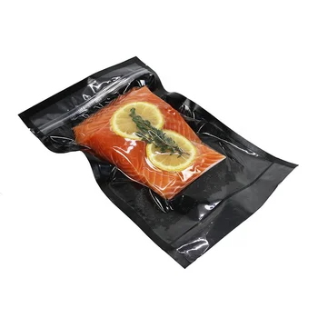 PA PE Black Food Freshness Storage Clear Embossed Sealer Roll Bag For Vacuum Saver Packaging