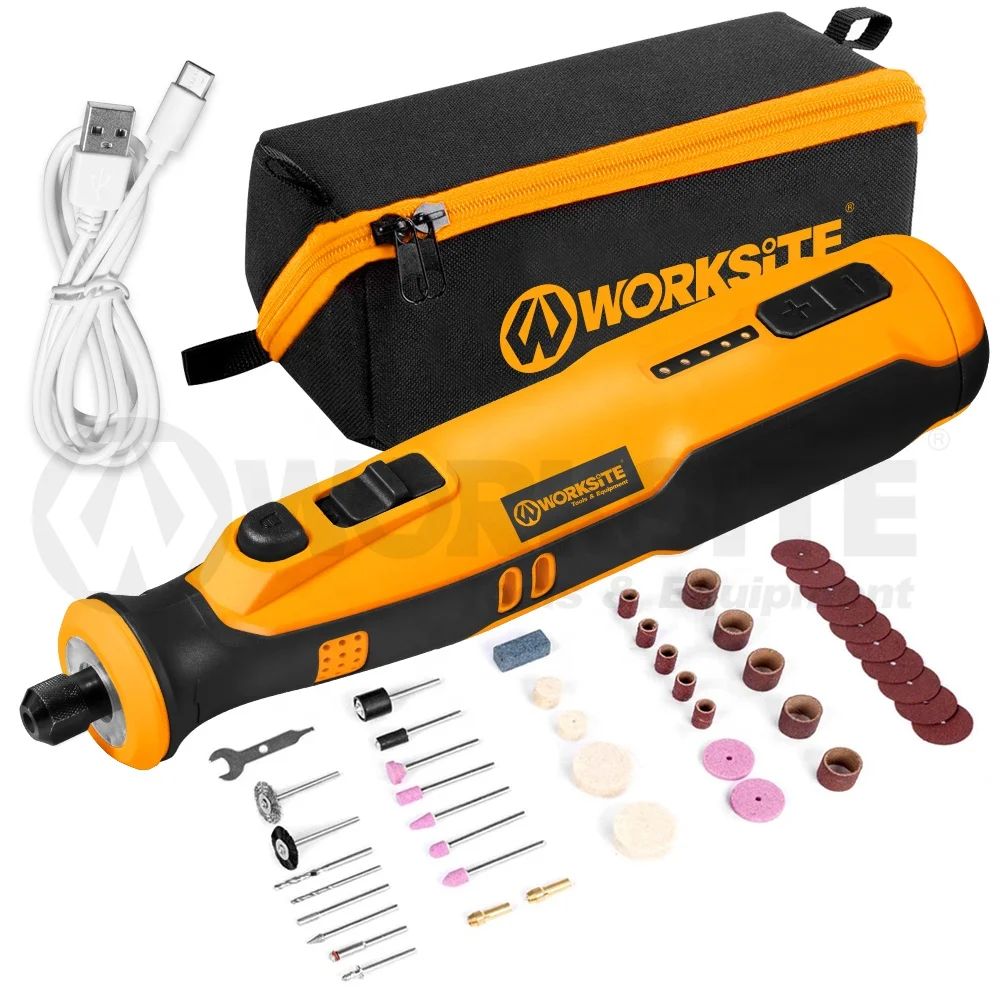 WORKSITE 8V Rotary Tool 110Pcs Accessories Set Mini Grinder Cutter Diamond  Jewelry Wood Cordless Rotary Tool Kit,Cordless Power Tools