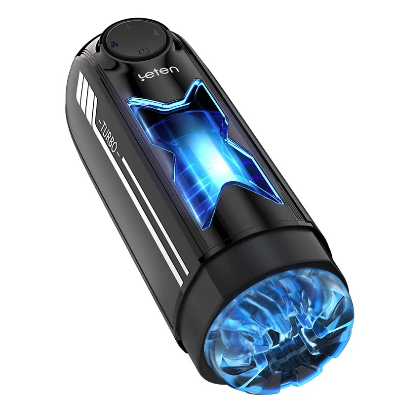 10 Frequency Telescopic One Click Burst Intelligent Heating Pronunciation Comes with Earphones Men Sex Toys