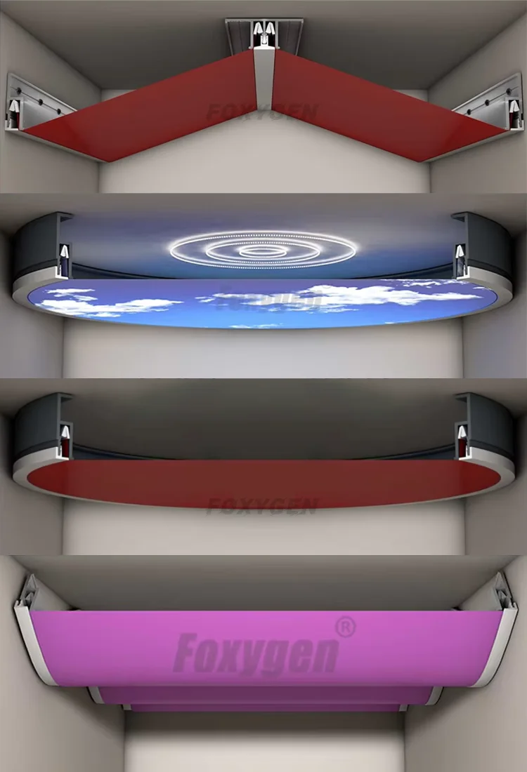 stretch ceiling installation frame gap cover aluminum profile pvc cover -5