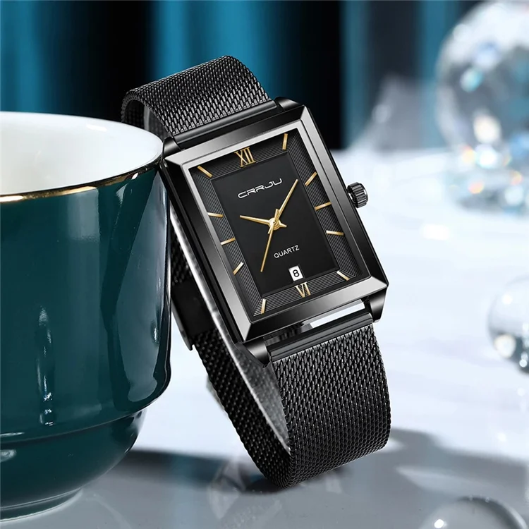 CRRJU 2197 New Watch for Men Top Brand Fashion Gold Sport Stainless Steel Quartz Watches Wrist Watch Man Relogio Masculino 2022