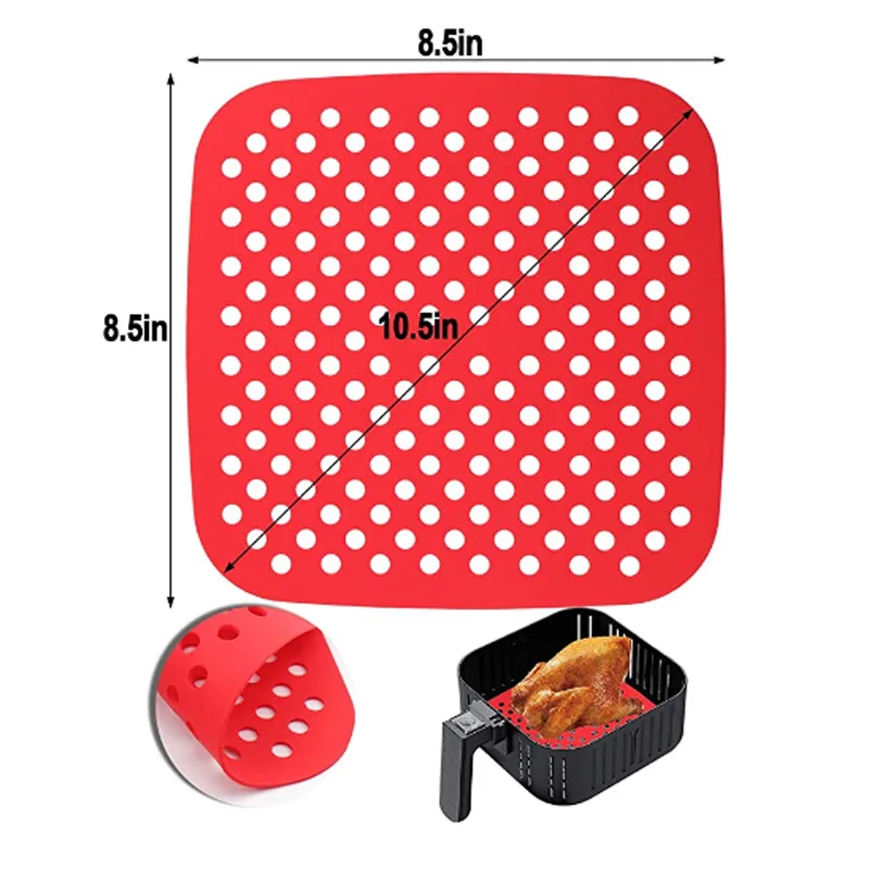 8.6 Inch Air Fryer Silicone Pot, Premium Silicone Air Fryer Liners Oven  Accessories Heat Resistant, Reusable Air fryers Silicone Liner Round, Air