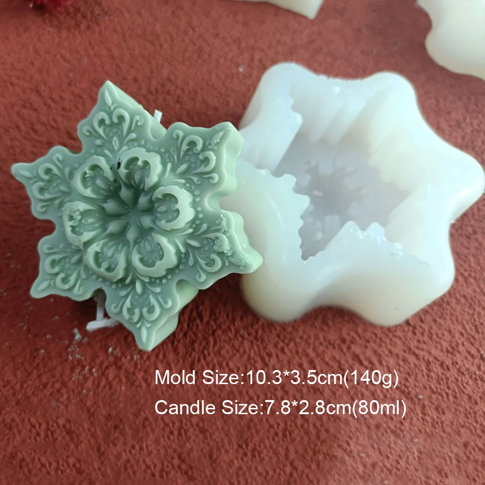 Great Mold Christmas Snowflake Silicone Mold for Chocolate Candy Wax Melts Soap Oreo Candle Resin Art Crafts Fondant Cake Decorating Tools