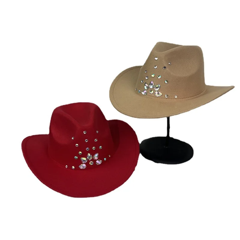 Rhinestone Tassel Cowgirl Hat - Bling Diamond Glitter display picture 1