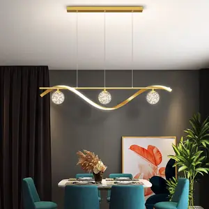 Designer Dining Room Bar LED Pendant Lamp Modern Office Front Desk Pendant Light Long Led Chandeliers