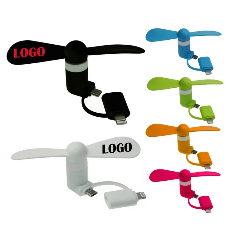 Custom Logo Handheld Outdoor Android Portable USB Type C Fast Cooling Travel Mini Fan for Cell Phones